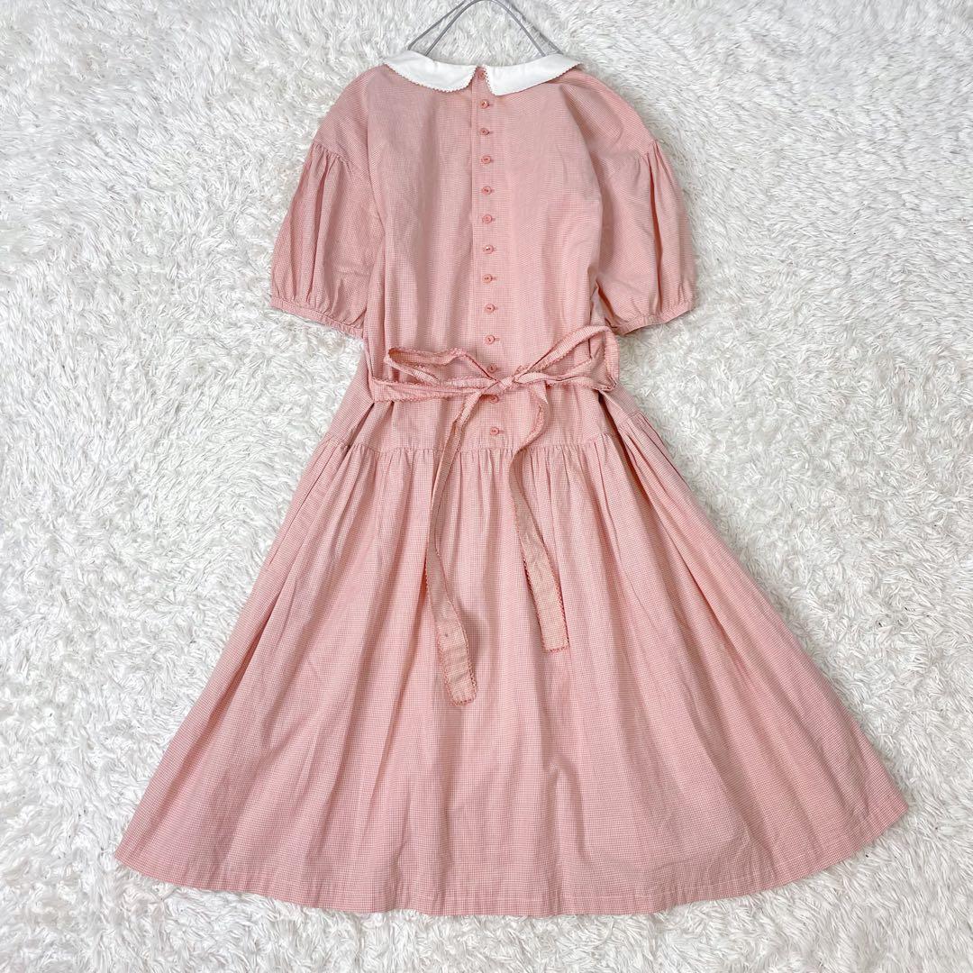 PINKHOUSE ピンクハウス ギンガムチェック襟付き ワンピース リボン