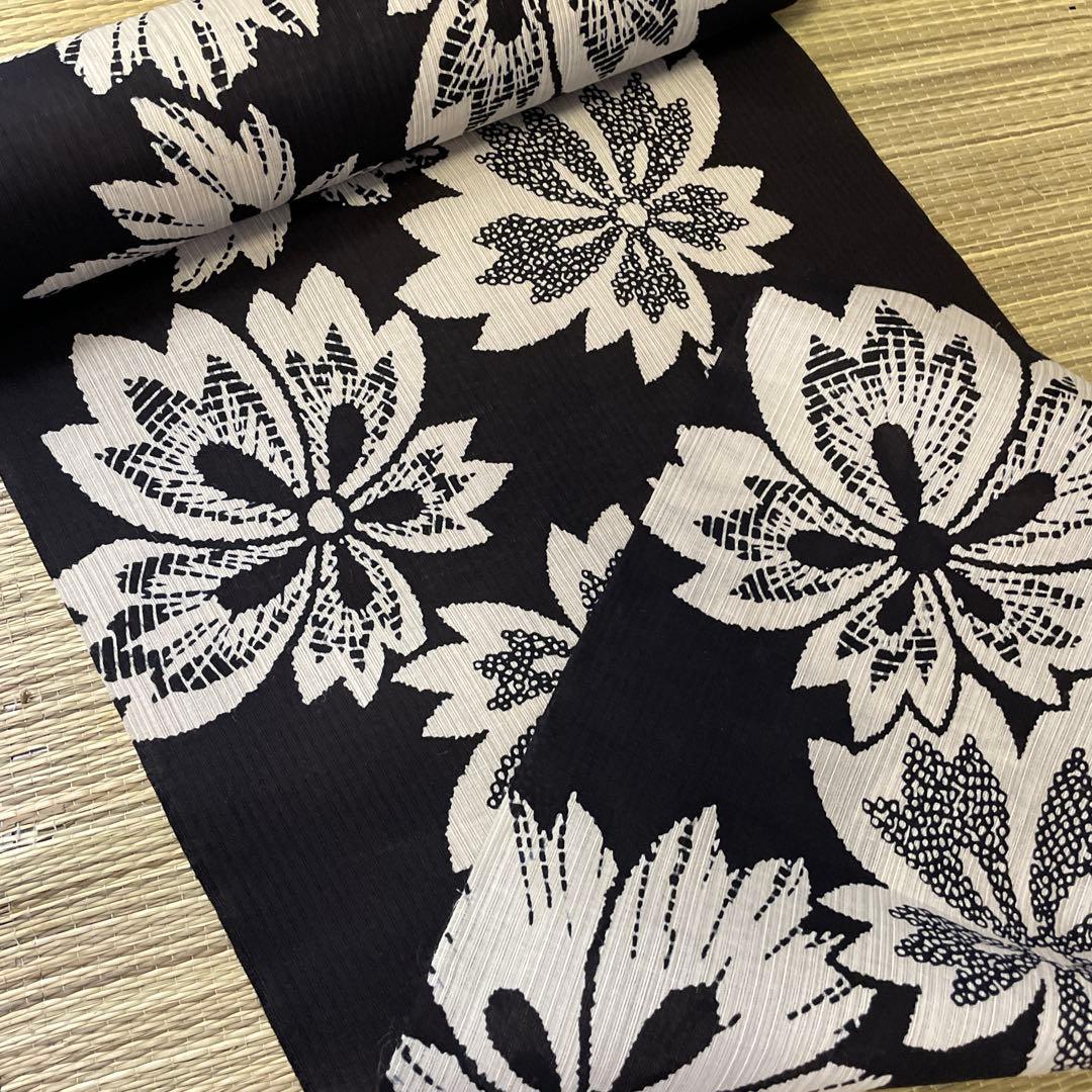 ゆかた　新品未使用　浴衣本染め　本染め綿紬ゆかた　注染染め