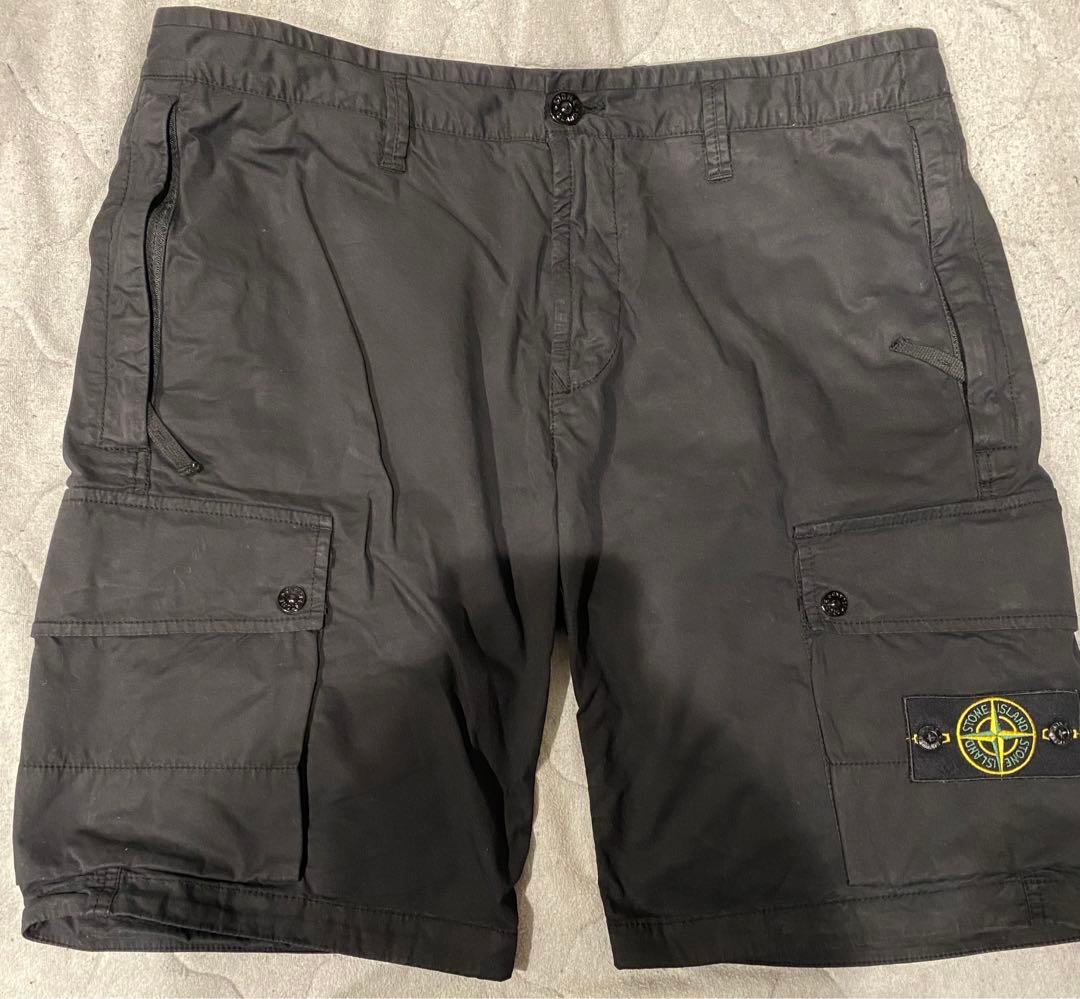 ストーンアイランド ブラックカーゴショートパンツ34