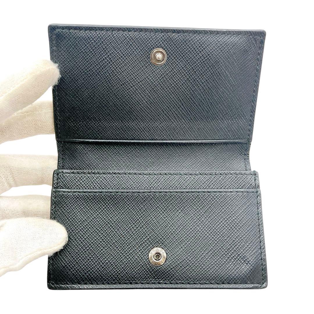 PRADA✨プラダ　サフィアーノ　名刺入れ　カードケース　ブラック　二つ折り