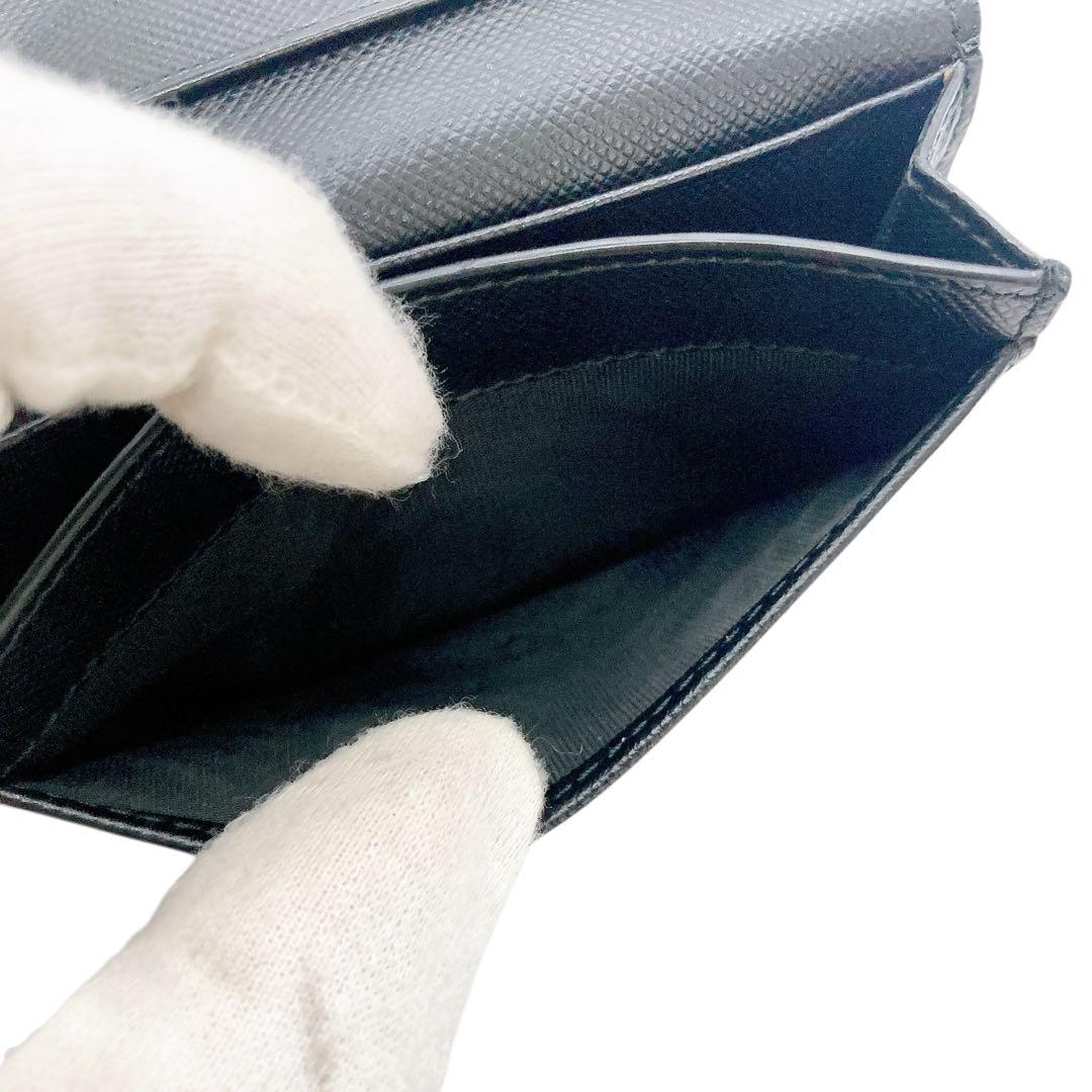 PRADA✨プラダ　サフィアーノ　名刺入れ　カードケース　ブラック　二つ折り