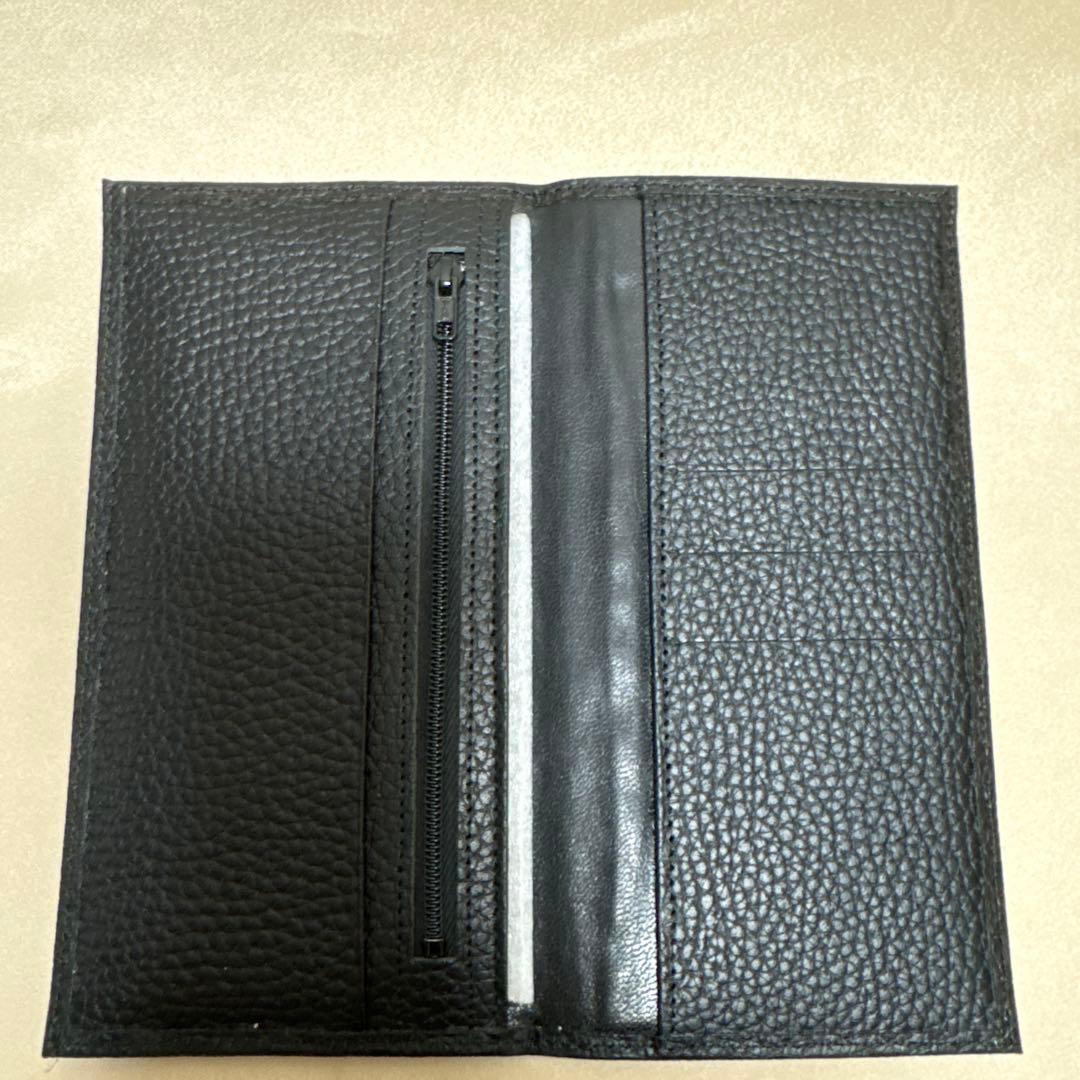 み*る様 皇居 限定　長財布 黒　ブラックレザー 長財布 ジッパーポケット付き
