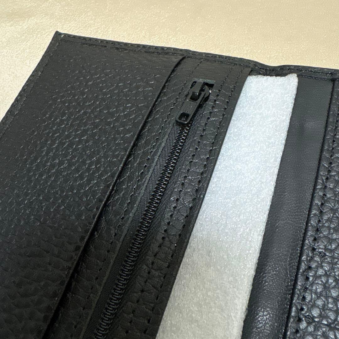 み*る様 皇居 限定　長財布 黒　ブラックレザー 長財布 ジッパーポケット付き