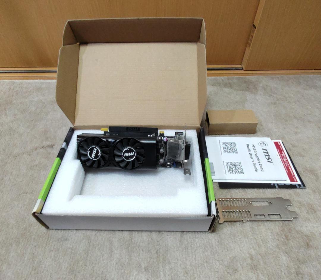 MSI GeForce GTX1050 Ti 4GB　補助電源不要・ロープロ対応