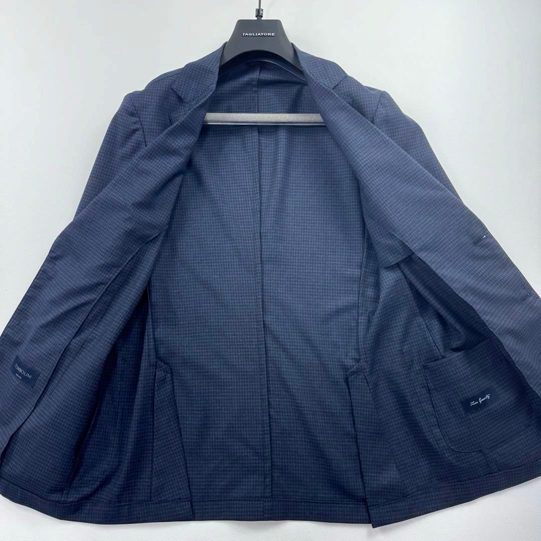 極美品✨トンボリーニ テーラードジャケット レダ生地 チェック Super110