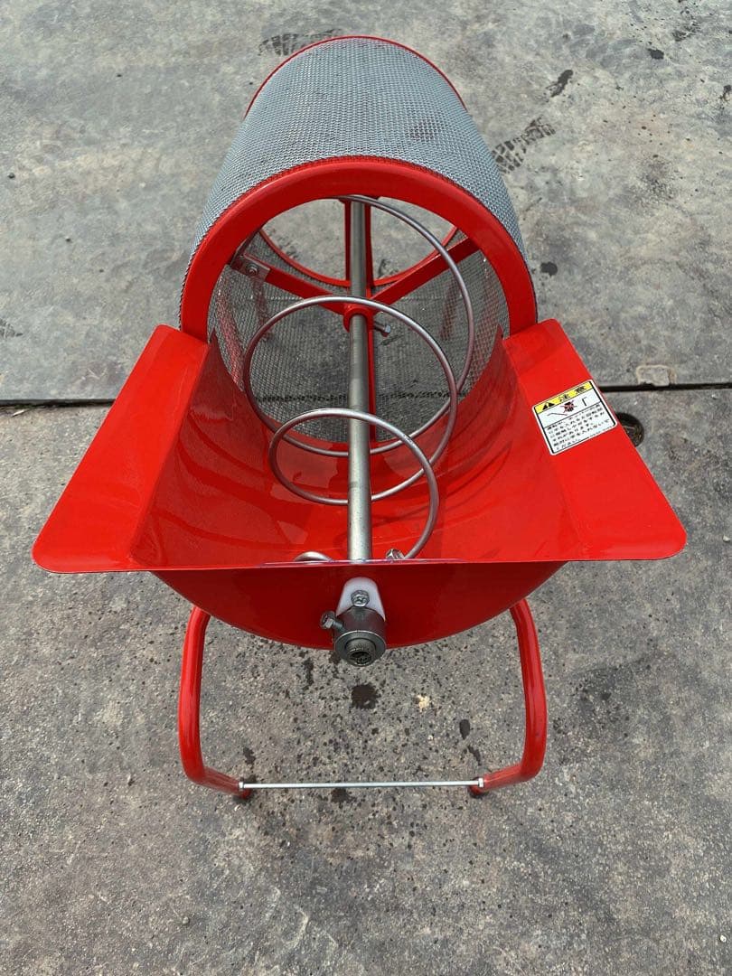 i*i様 赤い金属製種子選別機 スタンド付き