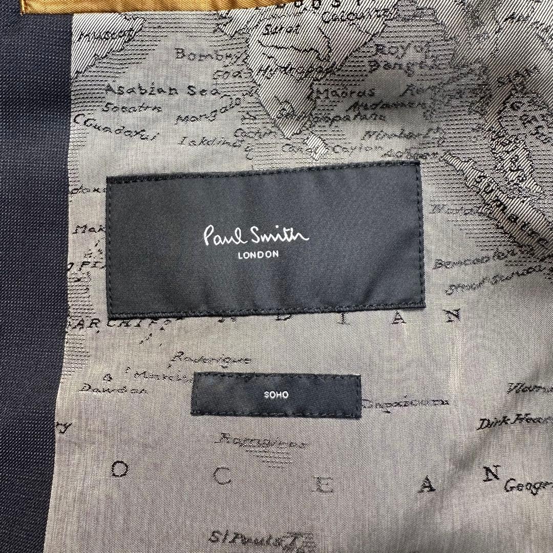 希少 現行 極美品 ポールスミス ドーメル×地図柄 光沢 セットアップ 総柄総裏