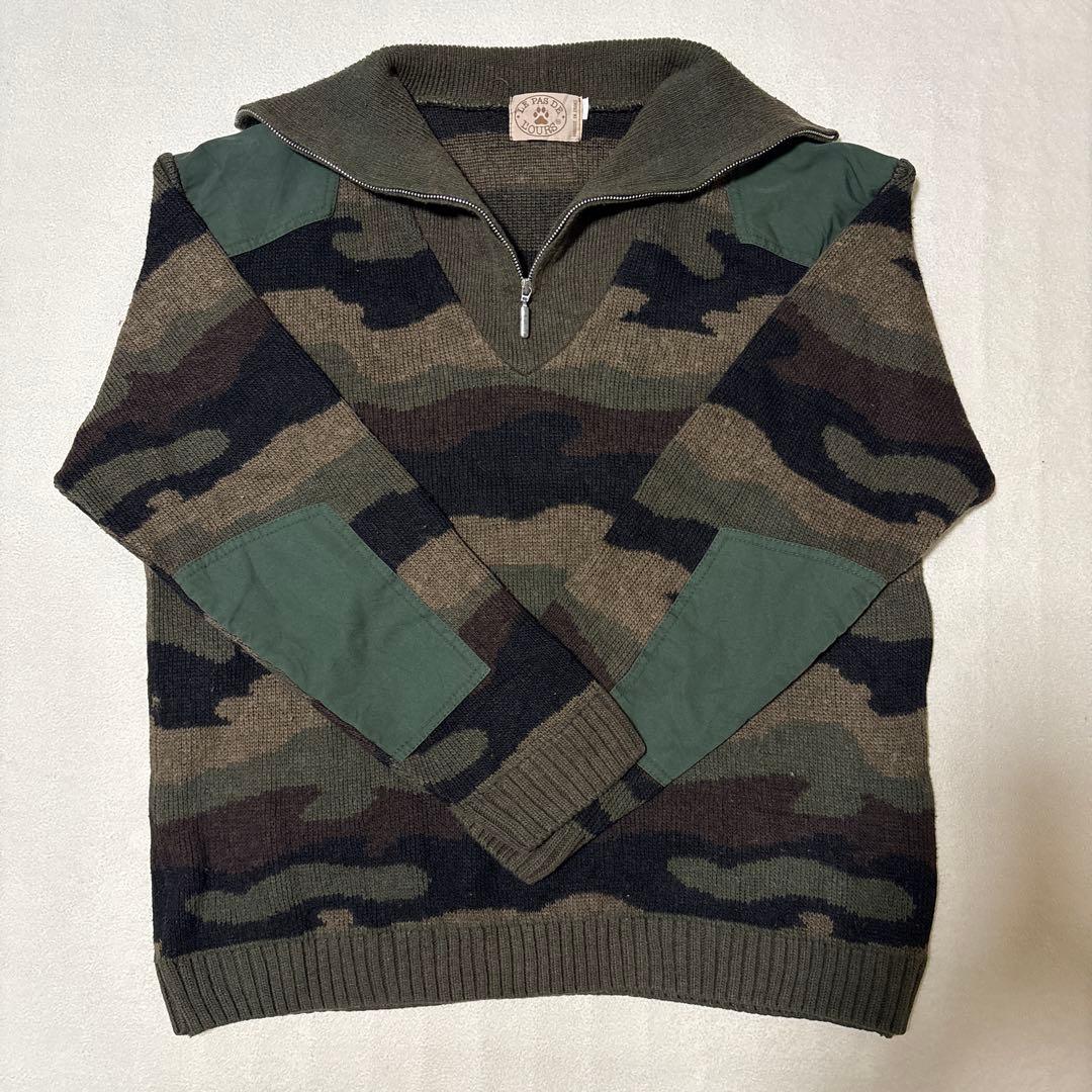 （激レア）LE PAS DE L'OURS 迷彩柄ニットセータ11747391
