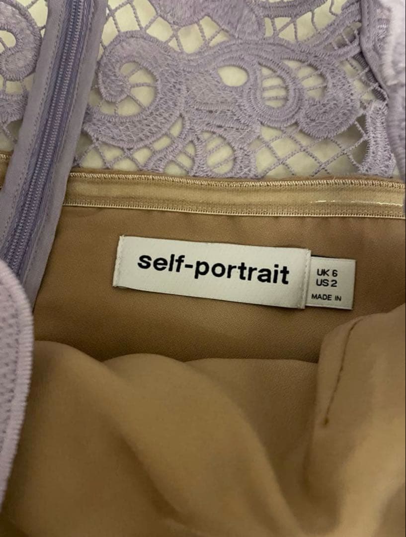 セルフポートレート　パープルレースワンピース　uk6