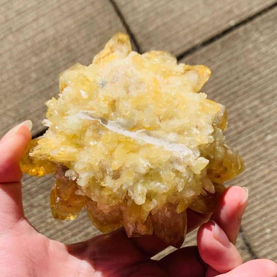 【⭐️魔除け開運の耀き⭐️】オレンジ色 ブラジル産 シトリン クラスター 天然石
