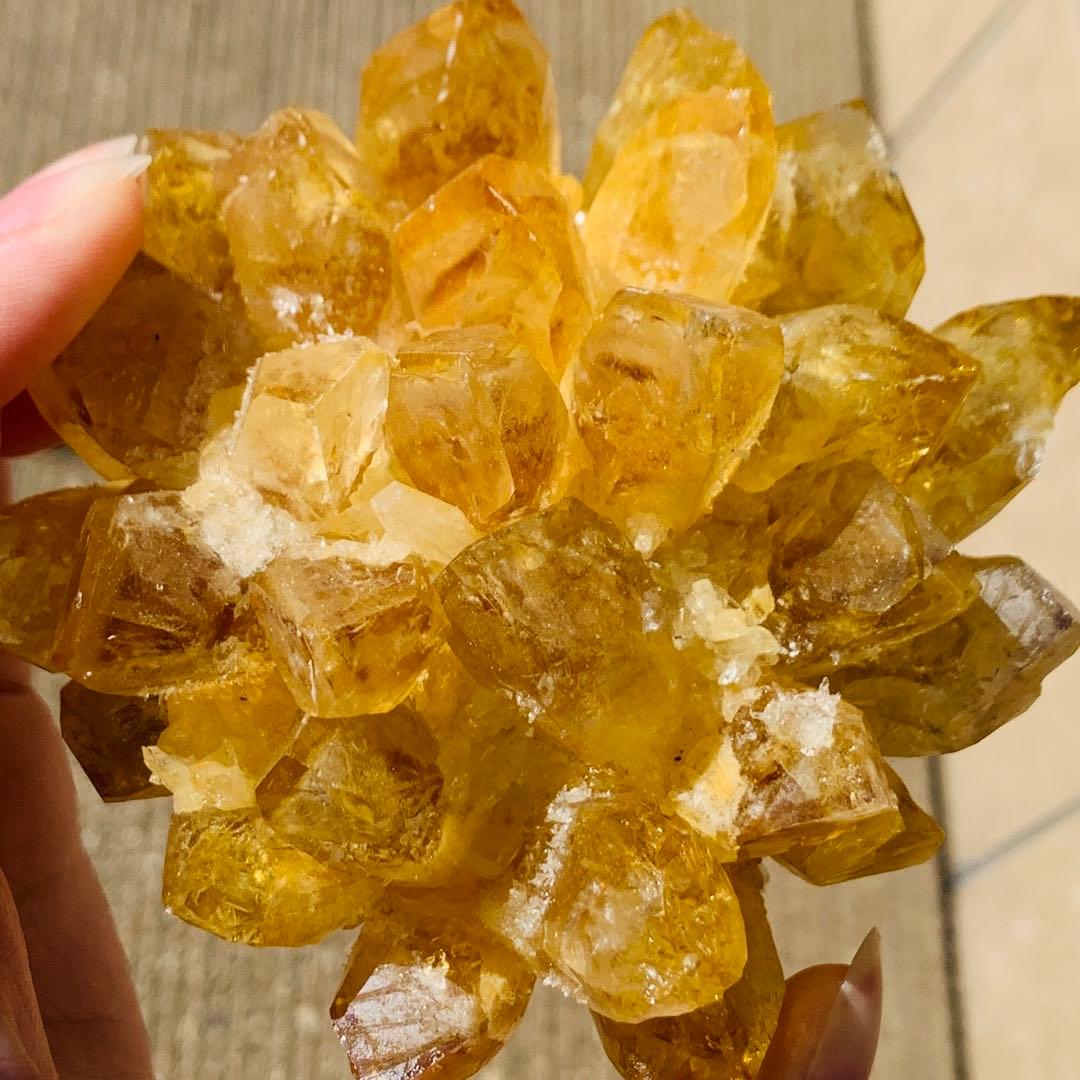 【⭐️魔除け開運の耀き⭐️】オレンジ色 ブラジル産 シトリン クラスター 天然石