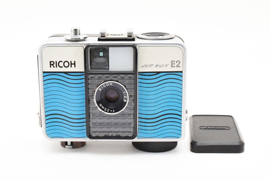 #187 ★良品★ Ricoh E2 オートハーフ　希少色　ラインブルー