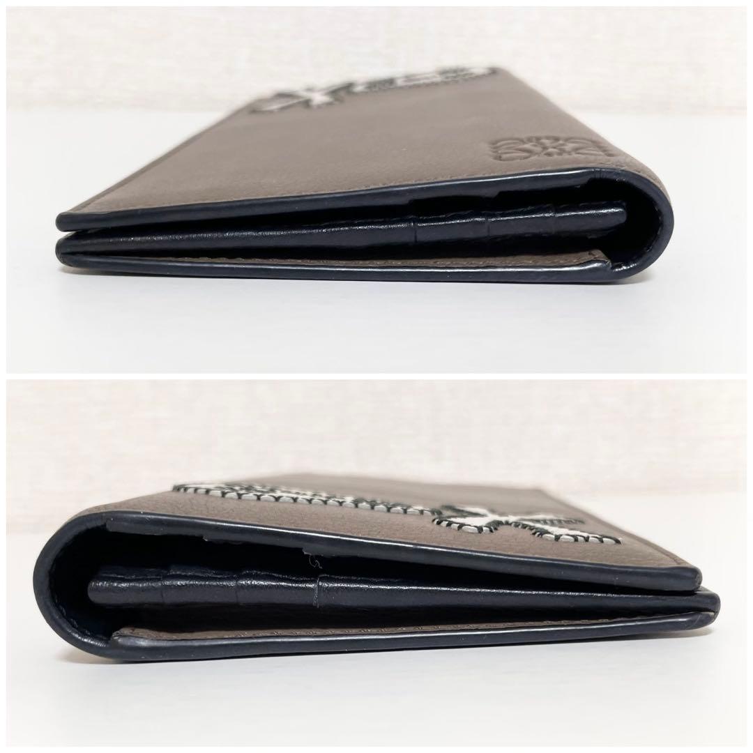 【希少！早い者勝ち！】LOEWE　ロング フラップ ウォレット スカル ブラウン