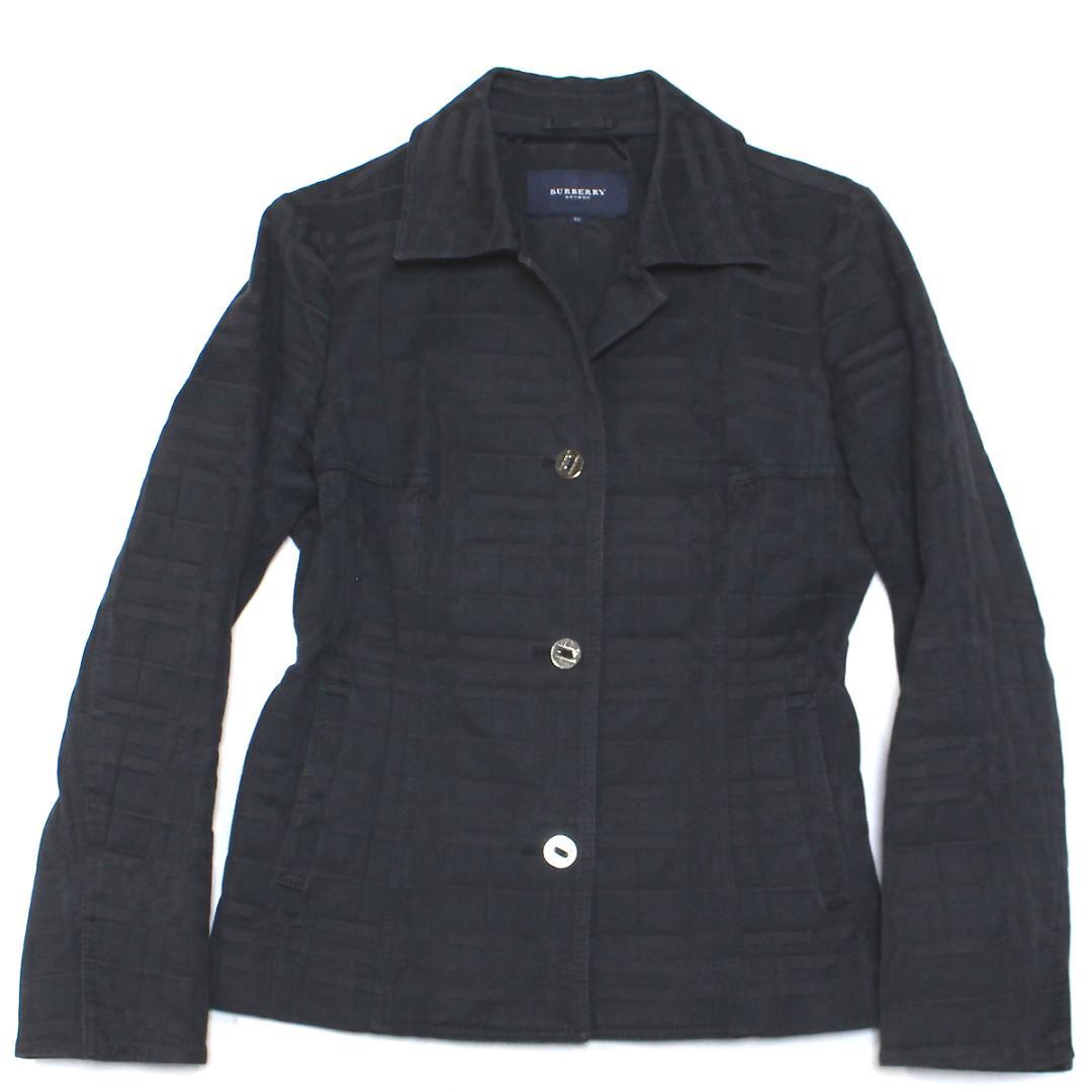 美品 バーバリーロンドン シャドーチェック デニム ジャケット 42 黒