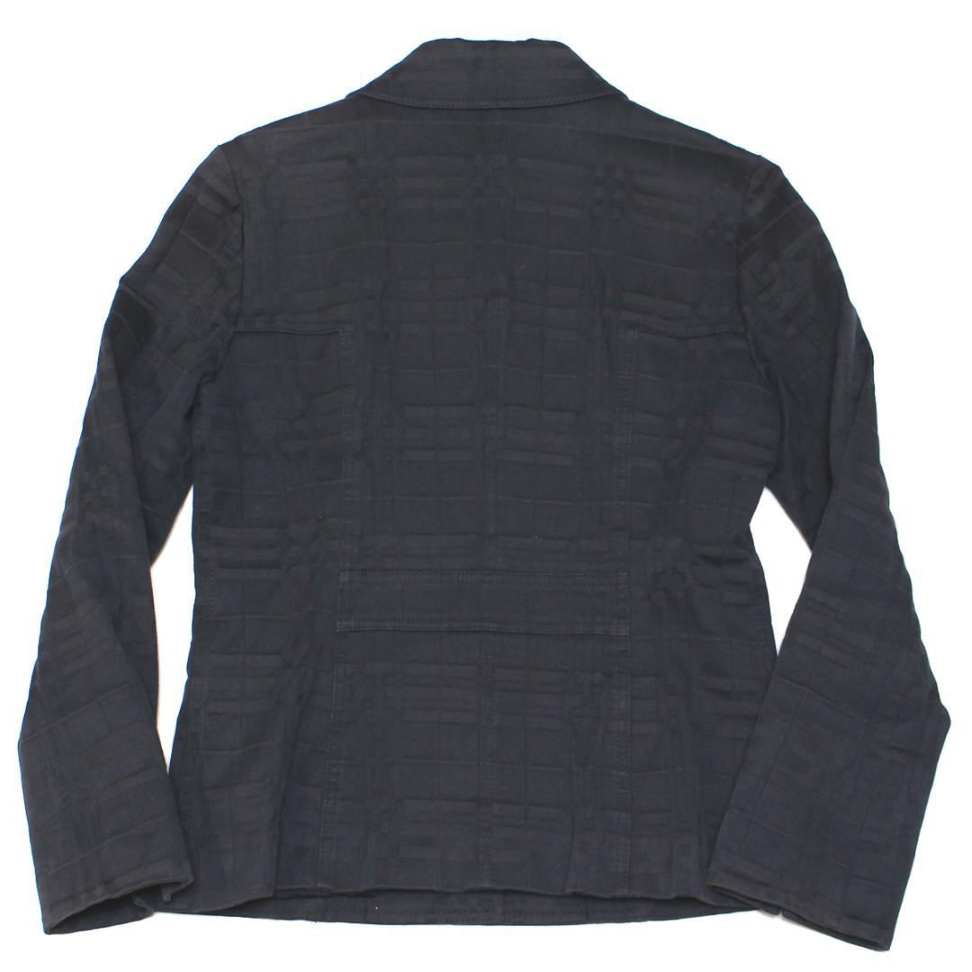 美品 バーバリーロンドン シャドーチェック デニム ジャケット 42 黒