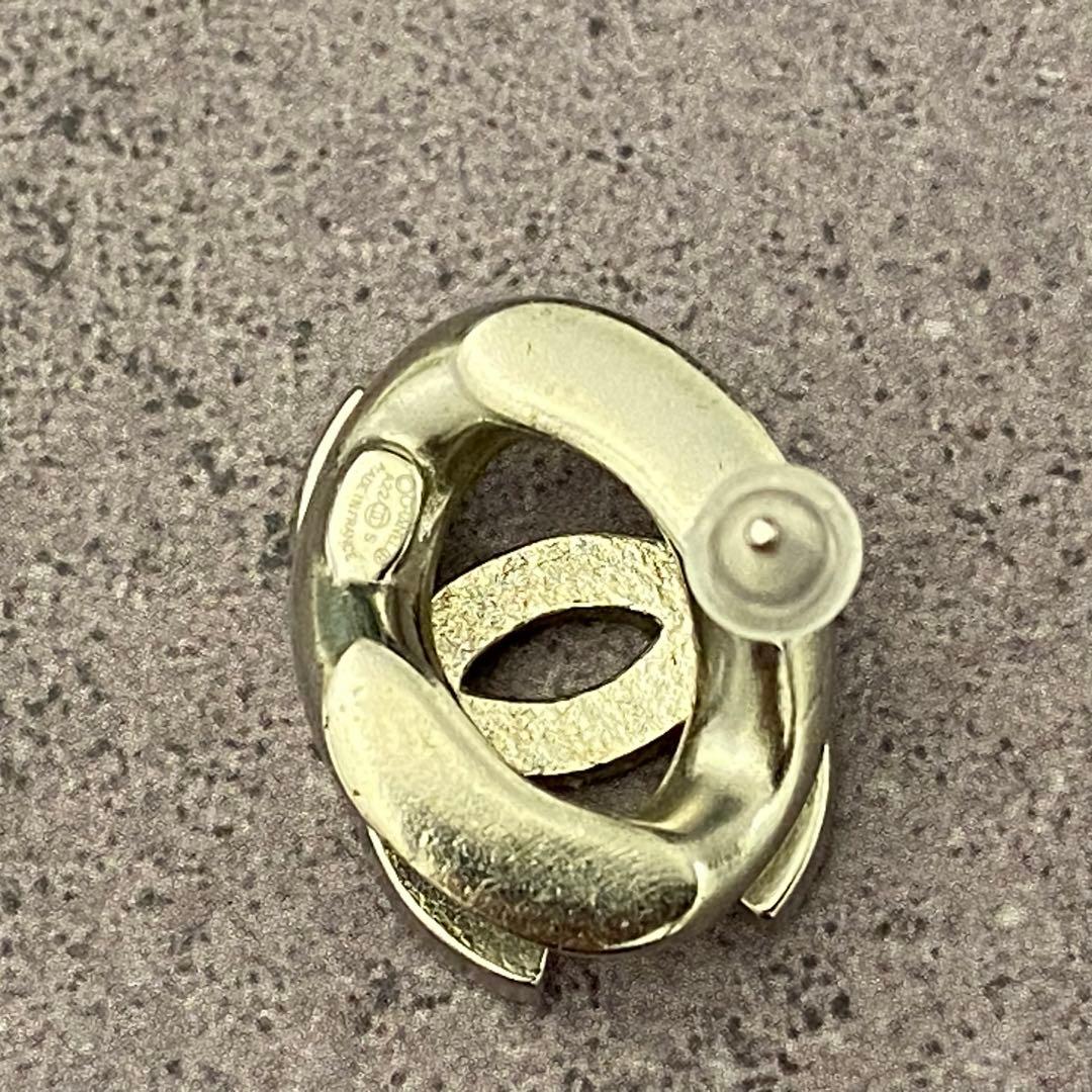 美品　希少　シャネル　片耳ピアス　A22S ラインストーン　シルバー