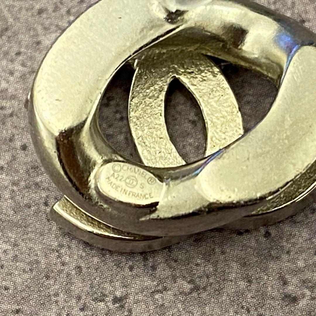 美品　希少　シャネル　片耳ピアス　A22S ラインストーン　シルバー