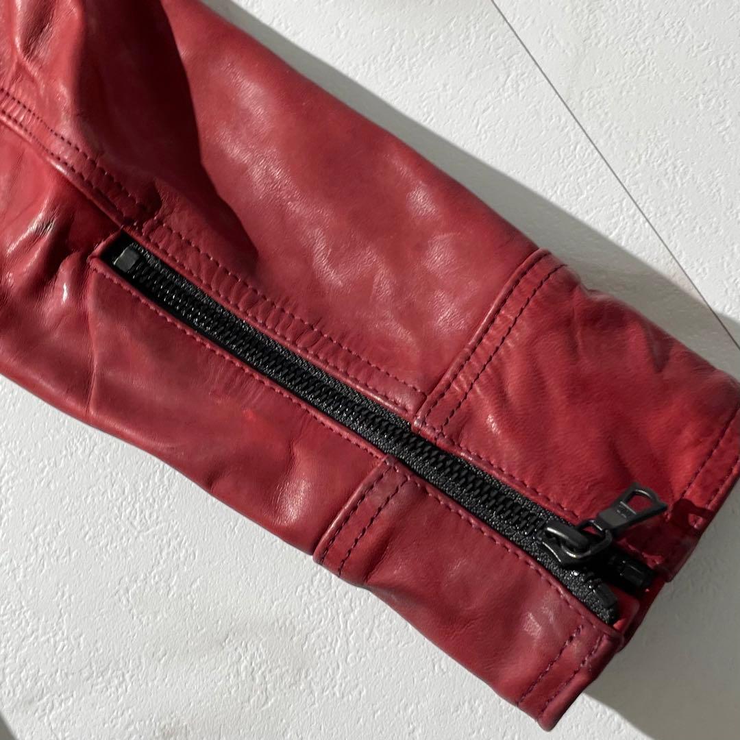 入手困難✨ ノーアイディ ホースハイド レザージャケット レッド