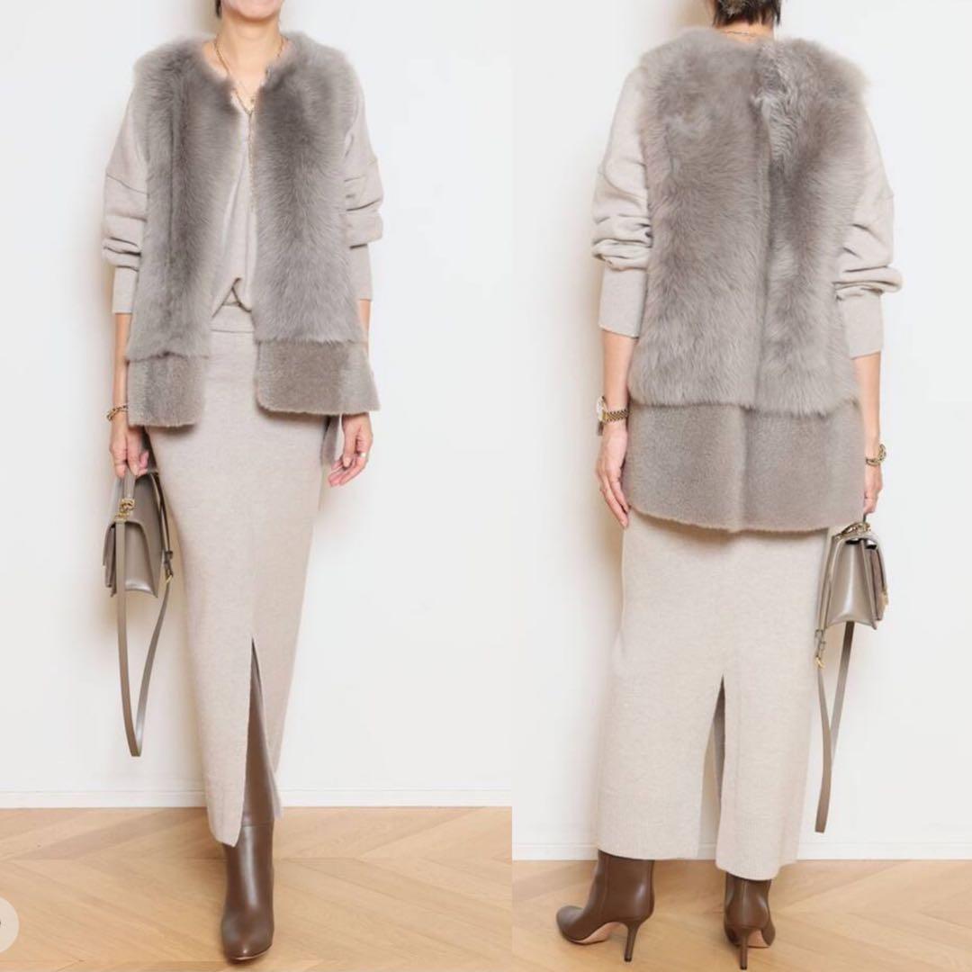 未使用品 KARL DONOGHUE ムートン ミディアムジレ ファージレ