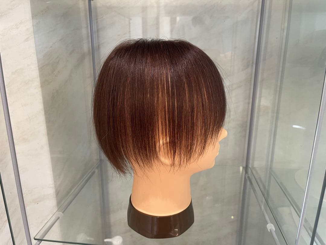 人毛100%ブラウンバランス調整ウィッグ