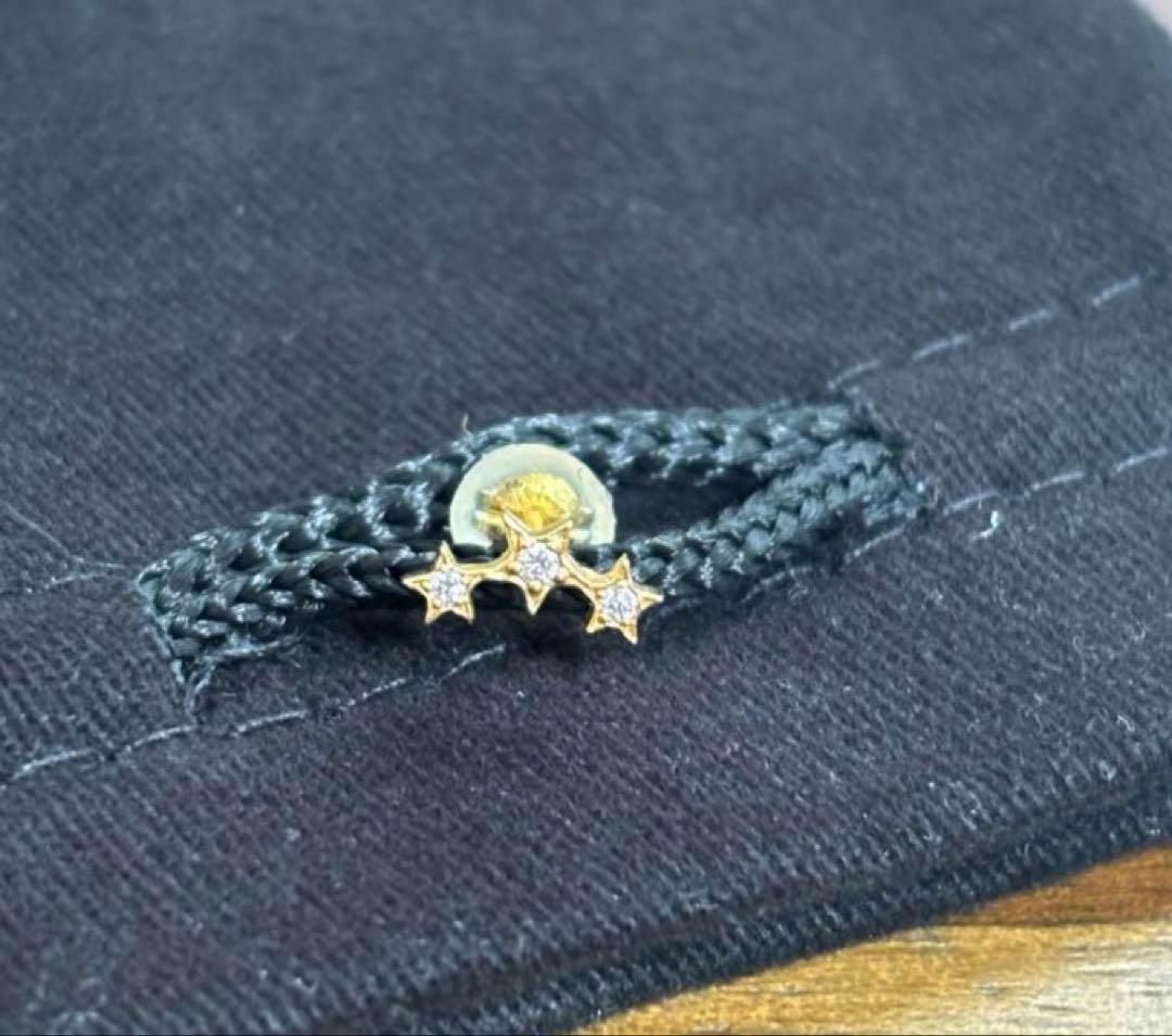 orefice ティンクル　ピアス18k✖️ダイヤモンド0.01ct スター3連