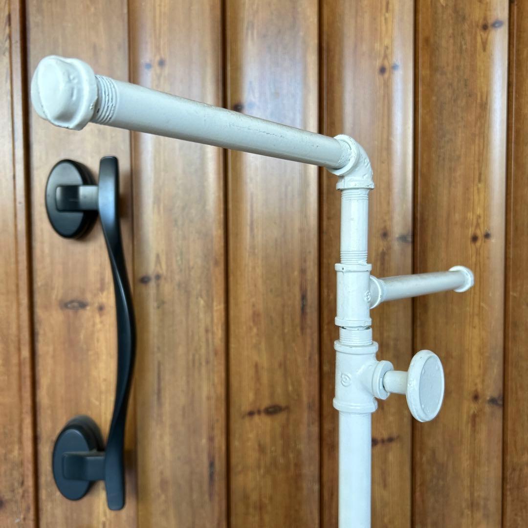 インダストリアル 配管パイプ アイアン ハンガーラック 無骨 シャビー 白