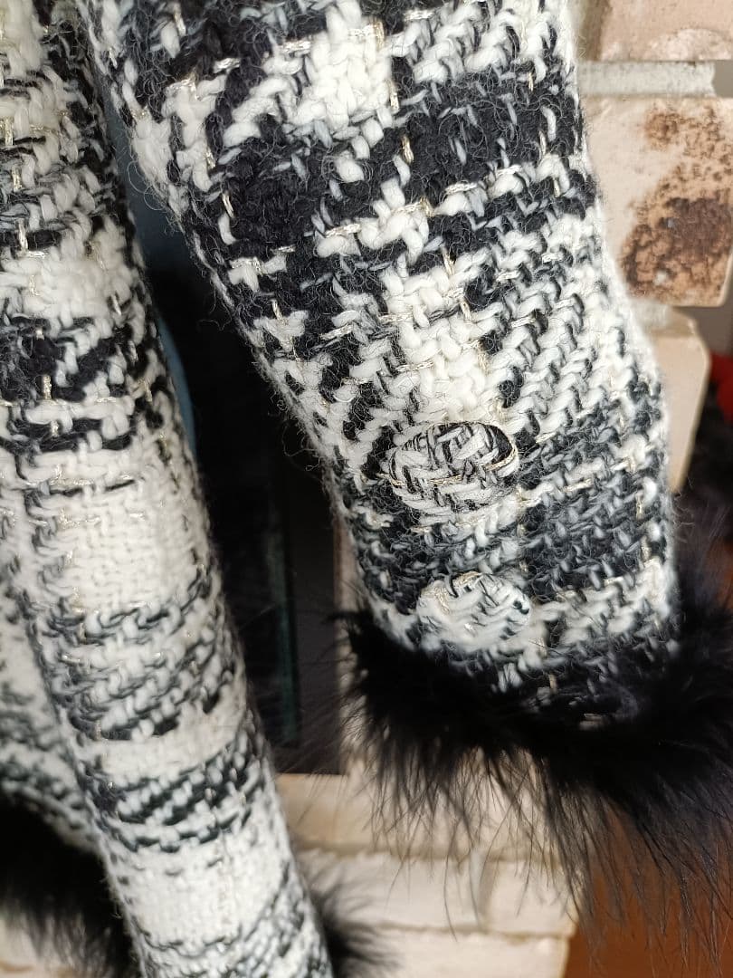 【m.me.eme】チェックフェザーワンピース