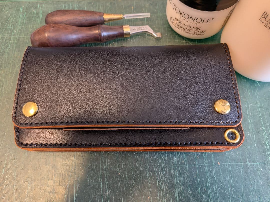 ロングトラッカーウォレット　3層　栃木レザー