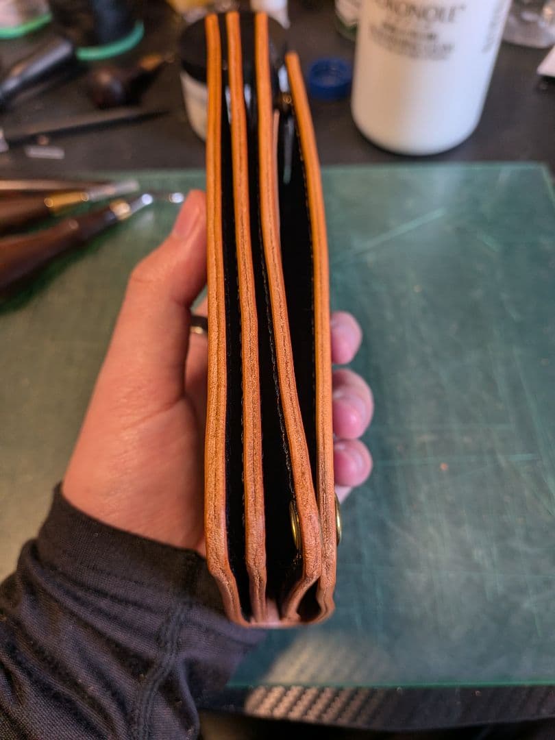 ロングトラッカーウォレット　3層　栃木レザー