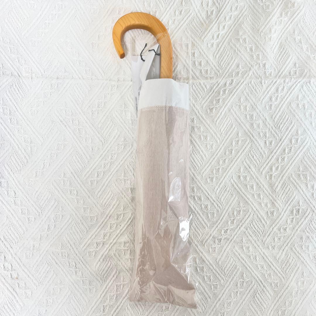 サンバリア100 折りたたみ日傘２段折/コンビmoku ピンク 木曲がり手元