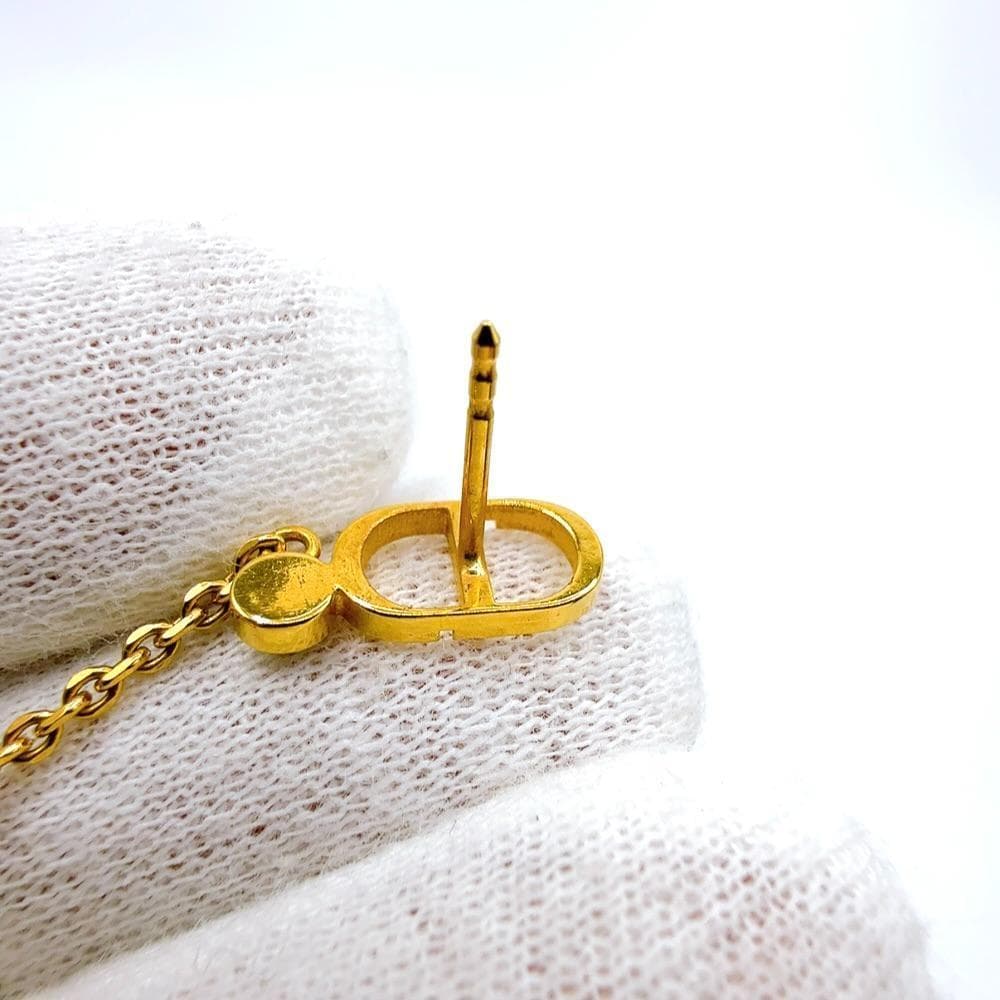 ◇クリスチャンディオール◇ラインストーン/CDロゴ/ピアス/ゴールド/ブランド