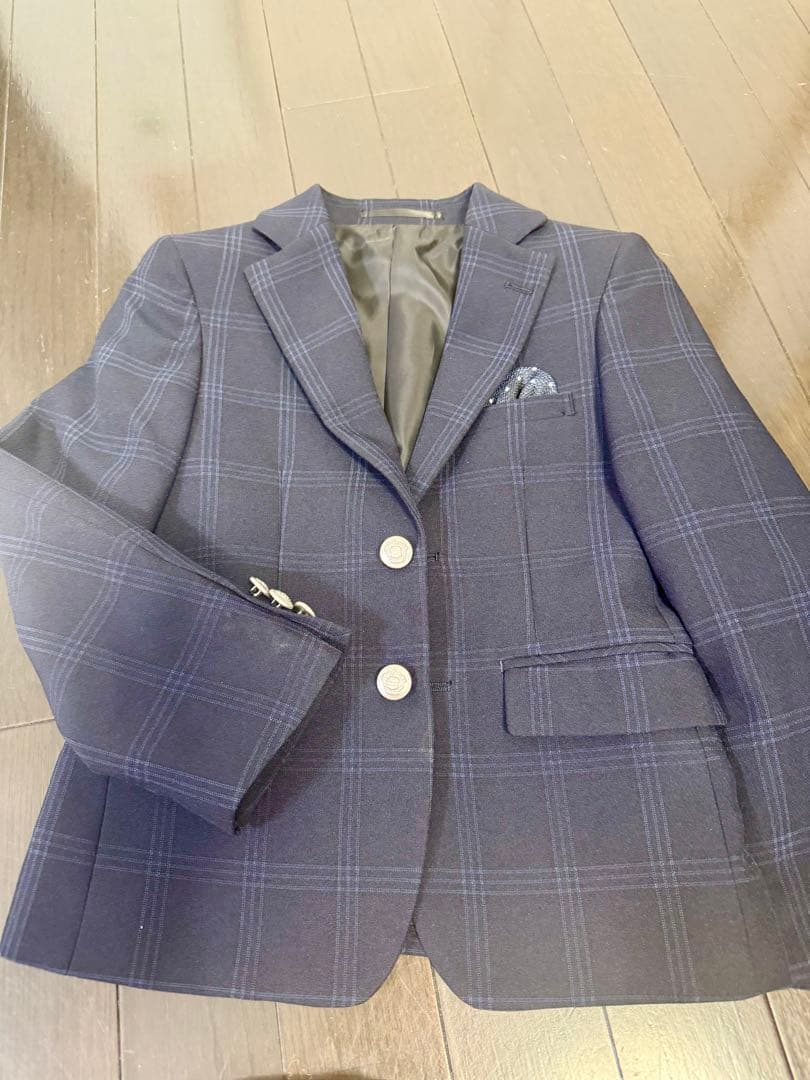 ★美品★ 男の子フォーマルスーツ　5点セット　120cm 靴•サスペンダーおまけ