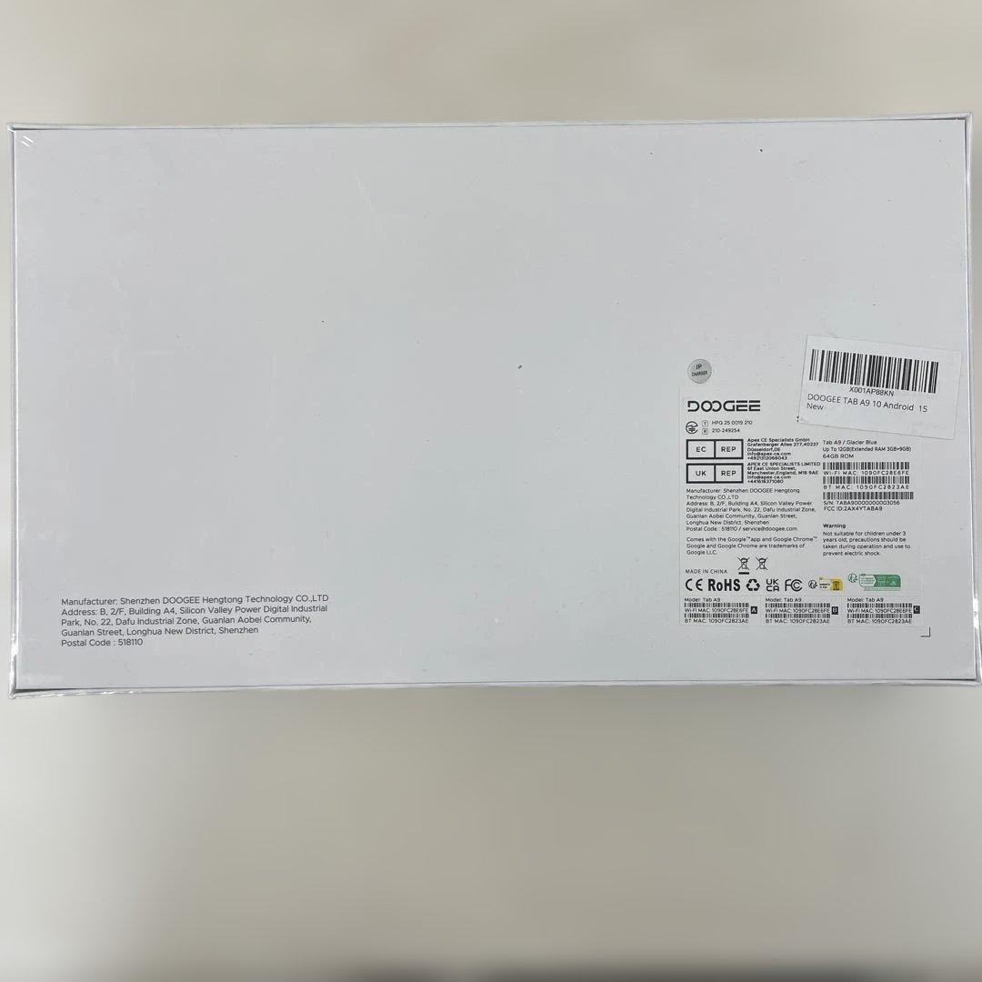 Androidタブレット本体 DOOGEE Tab A9 64GB 12GB RAM