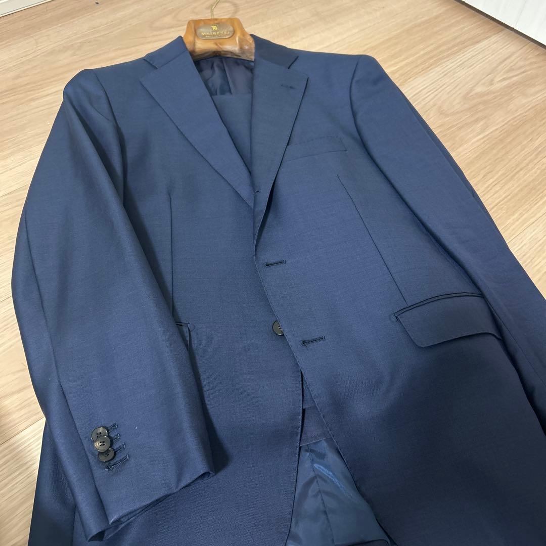 【美品】カノニコ生地 ユニバーサルランゲージ　ネイビースーツ　サイズ46相当