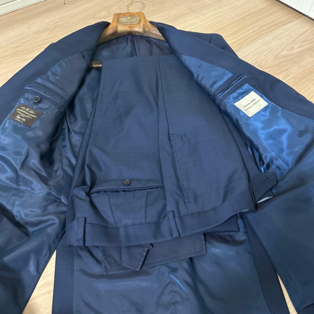【美品】カノニコ生地 ユニバーサルランゲージ　ネイビースーツ　サイズ46相当