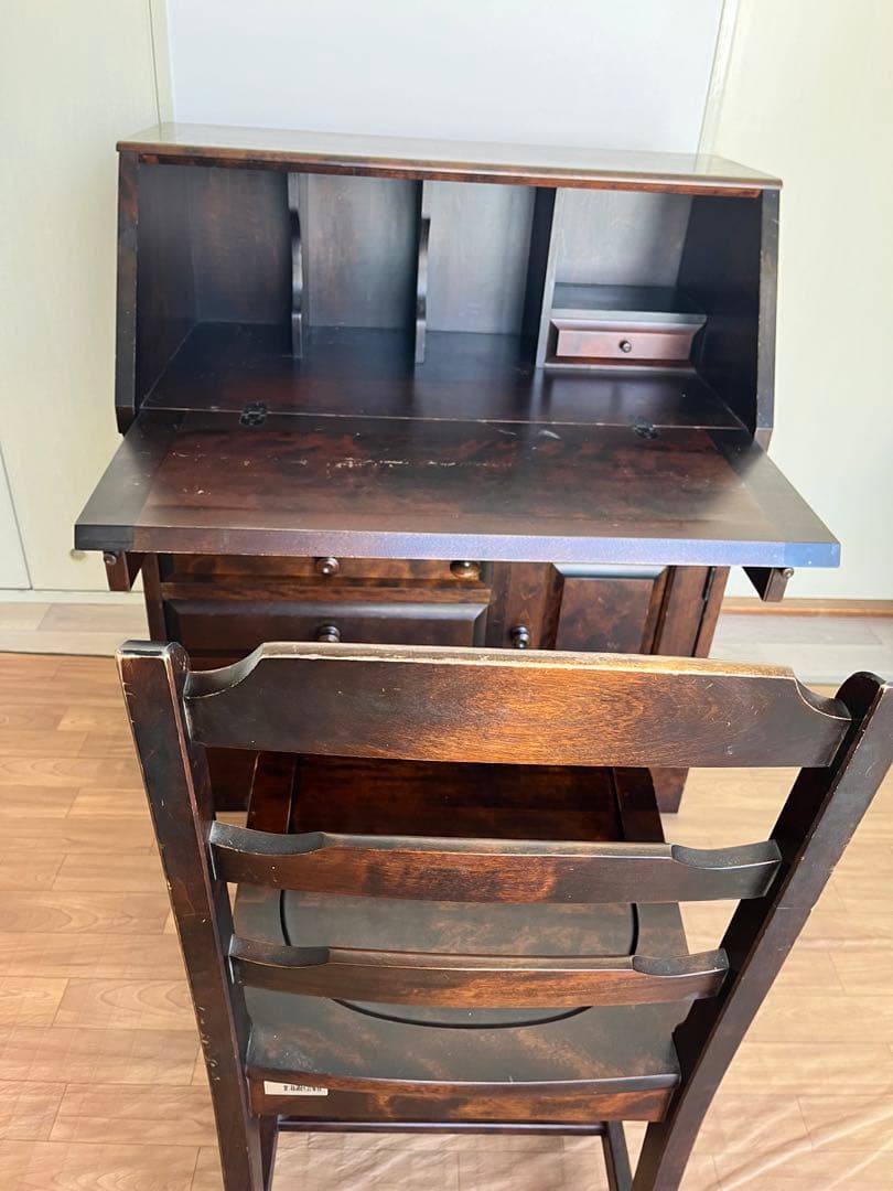 北海道民芸家具 木製デスクチェア