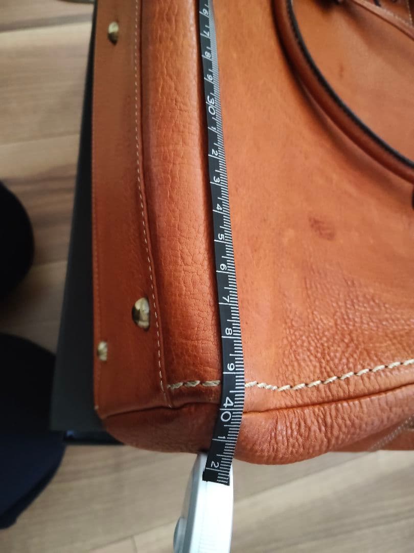 オレンジレザー ボストンバッグ