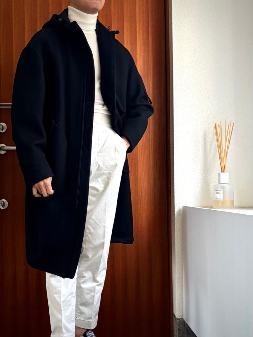 ※たか2　未使用　ウールダッフルコート MONOPOLI ブラック50