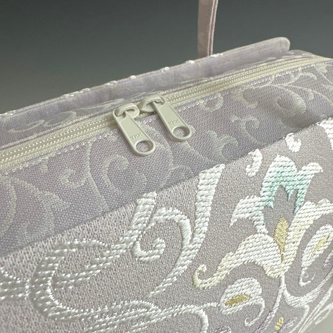 新品未使用品　京都 西陣織　弥栄織物　　　正絹帯地使用　利休バッグ　251213