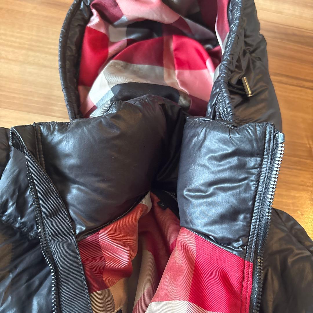 ブラックレーベル　メンズダウンジャケット チェック柄(サイズM)