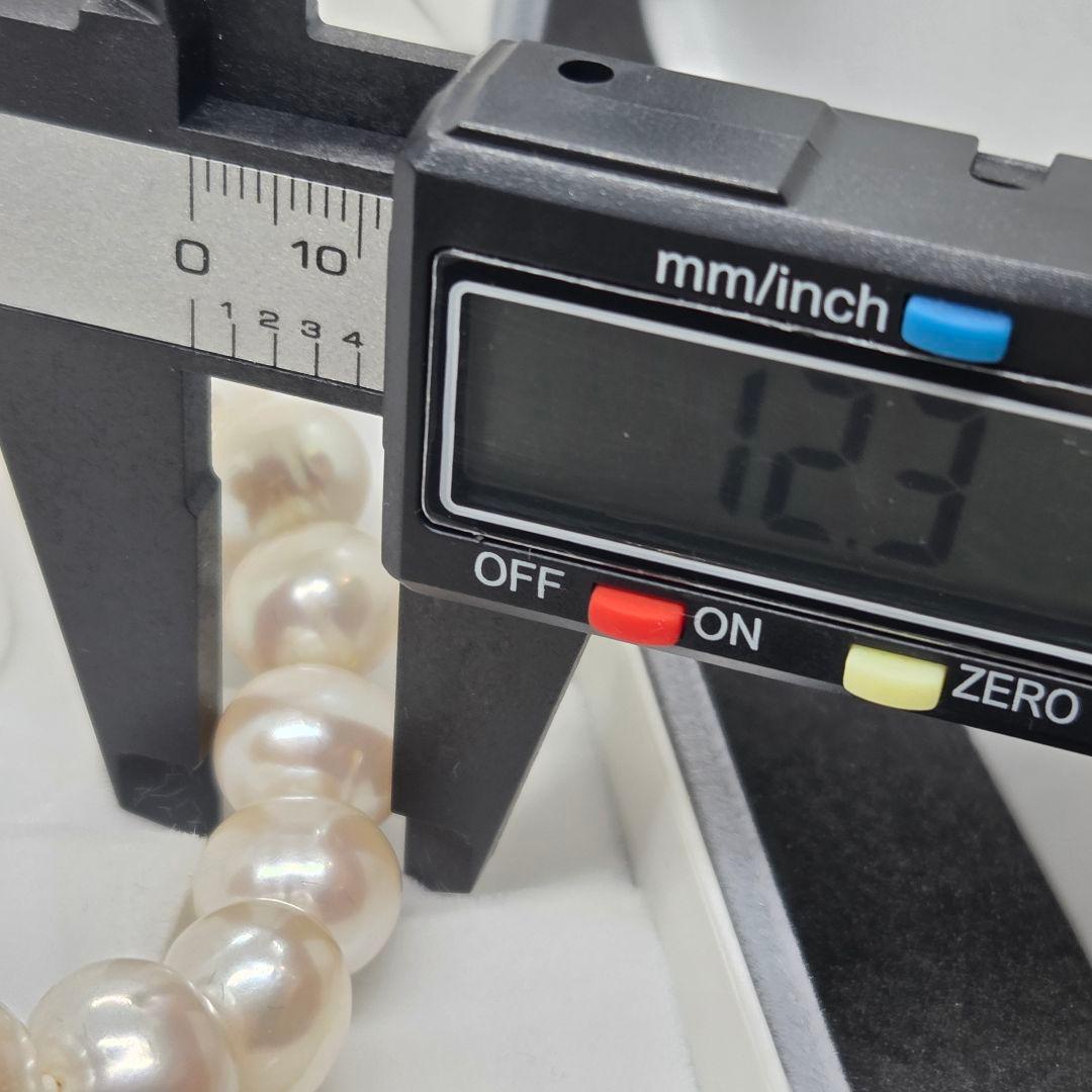 超大玉　本真珠 パール　ネックレス シルバー留め具　12mm