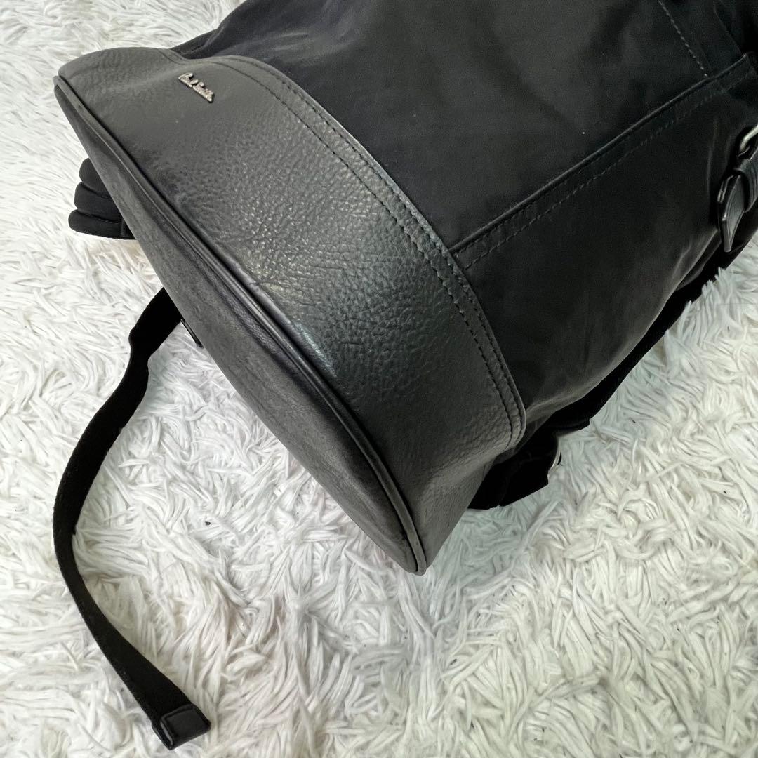 人気✨ポールスミス　バックパック　ブラック　レザーXナイロン