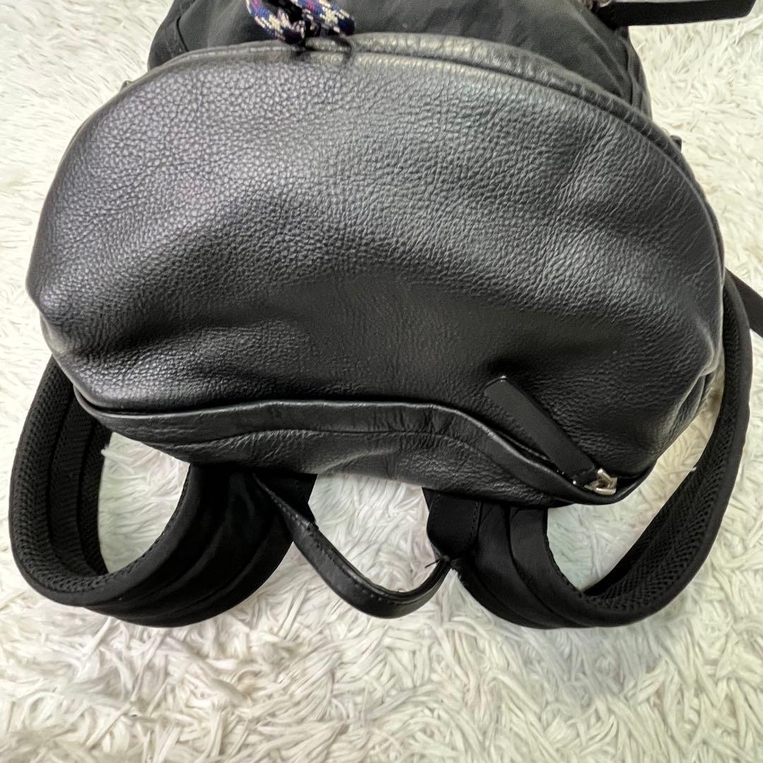 人気✨ポールスミス　バックパック　ブラック　レザーXナイロン