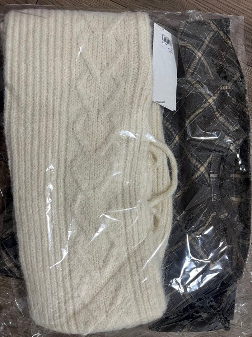 ワンピース Mimi check set mini dress brown