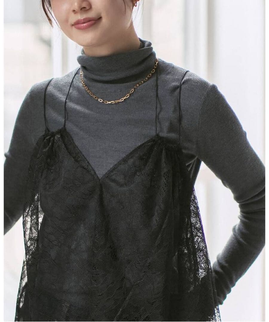 NOBLE ラッセルレースギャザーキャミ 未使用