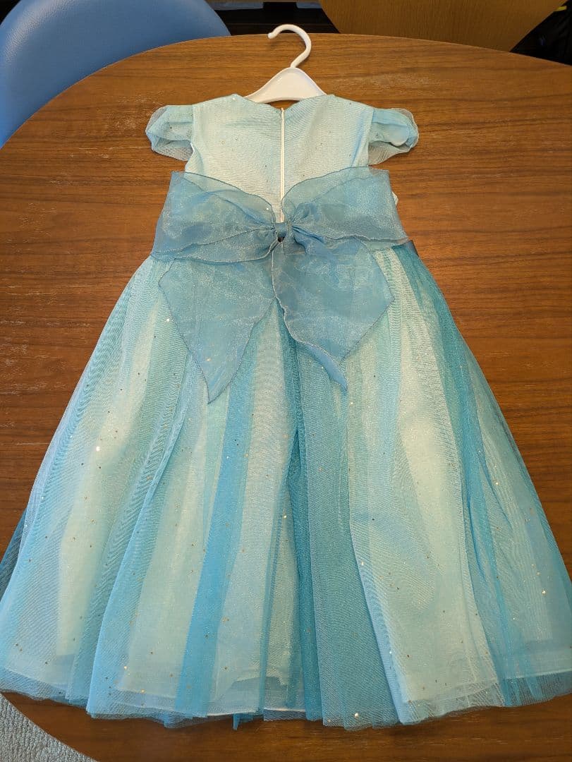 値下げ　DRESCCO ピーコックブルービジューストーンドレス 130(8号)