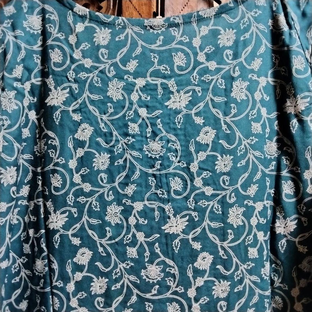 ◎専用◎インド アナルカリクルタ ティールブルー×シルバー刺繍【63A-4】