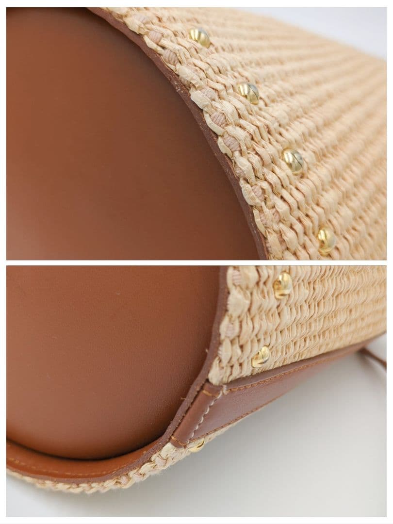 美品　クリスチャンヴィラ　タッセル　バケツ型　スタッズ付き 2way