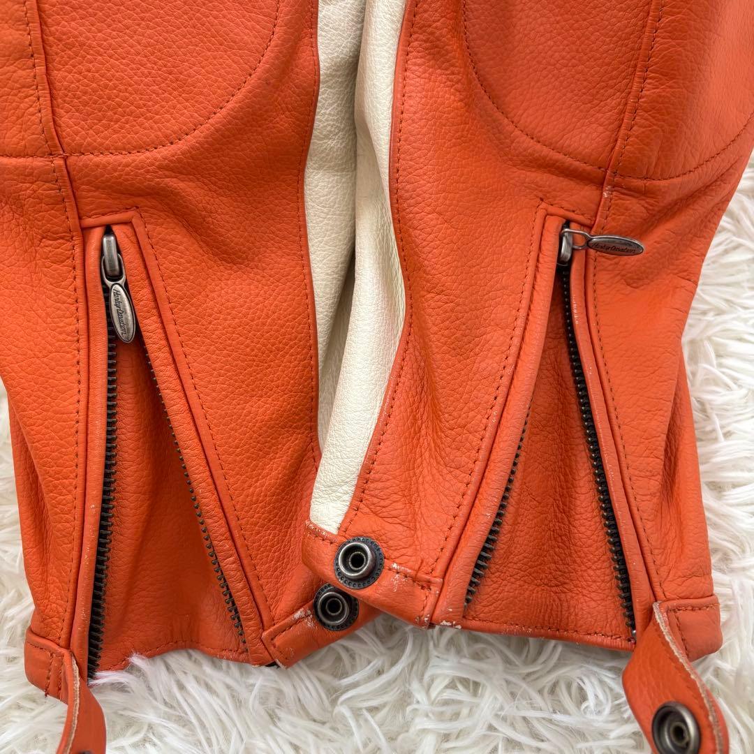 ハーレーダビッドソン シングル ライダースジャケット 革ジャン レディースL