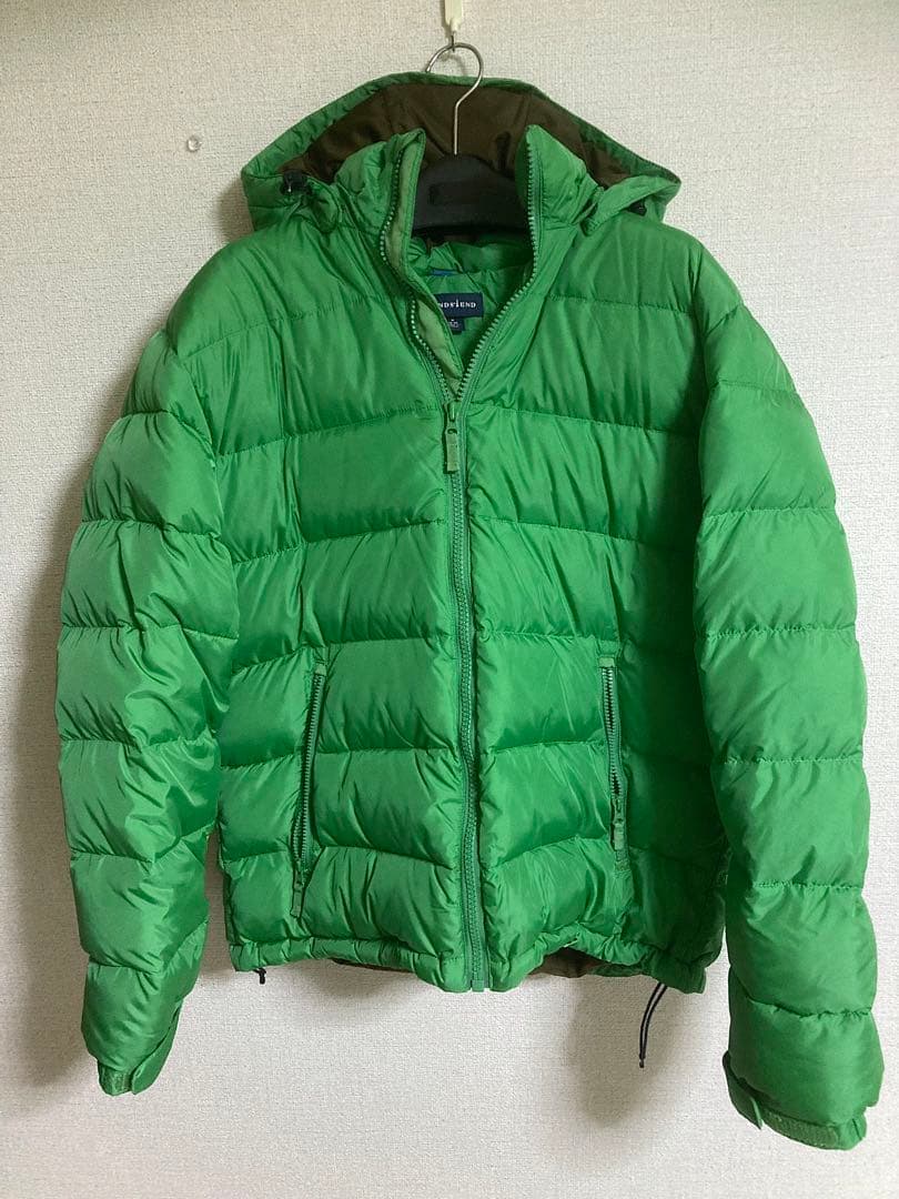 緑色 ダウンジャケット フード付き